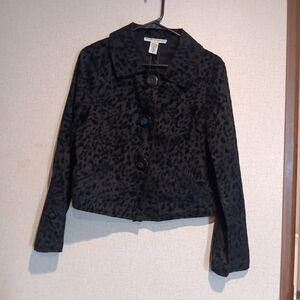 Bamboo Traders . Black Animal Print  jacket Size M
